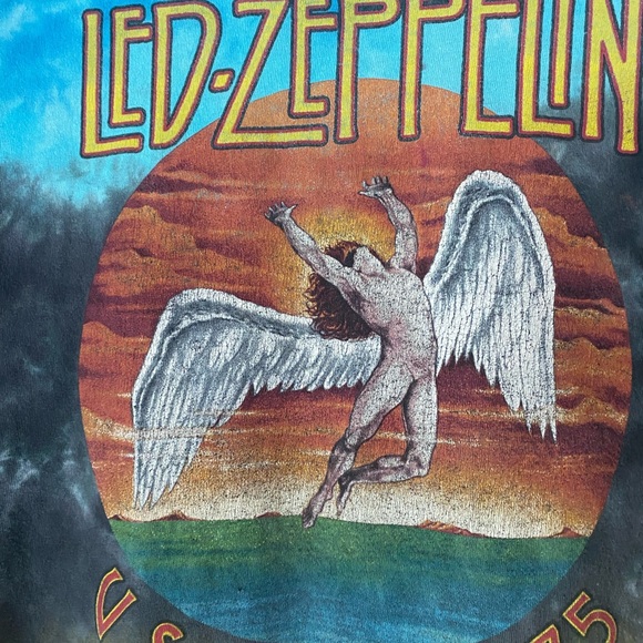 Led Zeppelin US 1975 Tour Size M Tied Dyed Long-sleeve TShirt - Picture 3 of 7